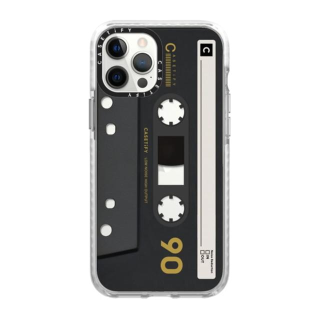 Casetify Cassette Collection Apple iPhone 12 Pro Max Case - 10 Ft. Impact Protection Shock Absorbing Cover, Anti-Microbial, Slim & LightWeight, Wireless & MagSafe Charging Compatible - Mixtape Black - SW1hZ2U6MzYwNzA1