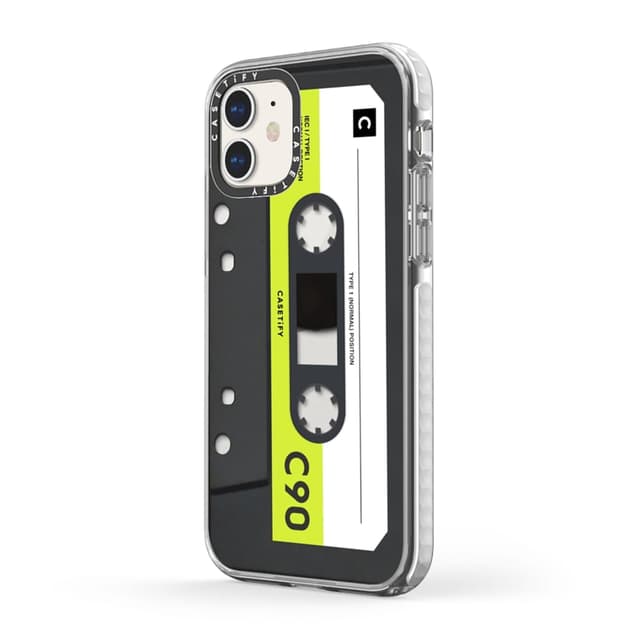 Casetify Cassette Collection Apple iPhone 12 Mini Case - 10 Ft. Impact Protection Shock Absorbing Cover, Anti-Microbial, Slim & LightWeight, Wireless & MagSafe Charging Compatible - Mixtape Neon