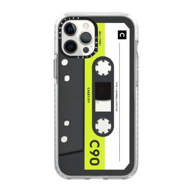 Casetify Cassette Collection Apple iPhone 12 / 12 Pro Case - 10 Ft. Impact Protection Shock Absorbing Cover, Anti-Microbial, Slim & LightWeight, Wireless & MagSafe Charging Compatible - Mixtape Neon - SW1hZ2U6MzYwNzMz