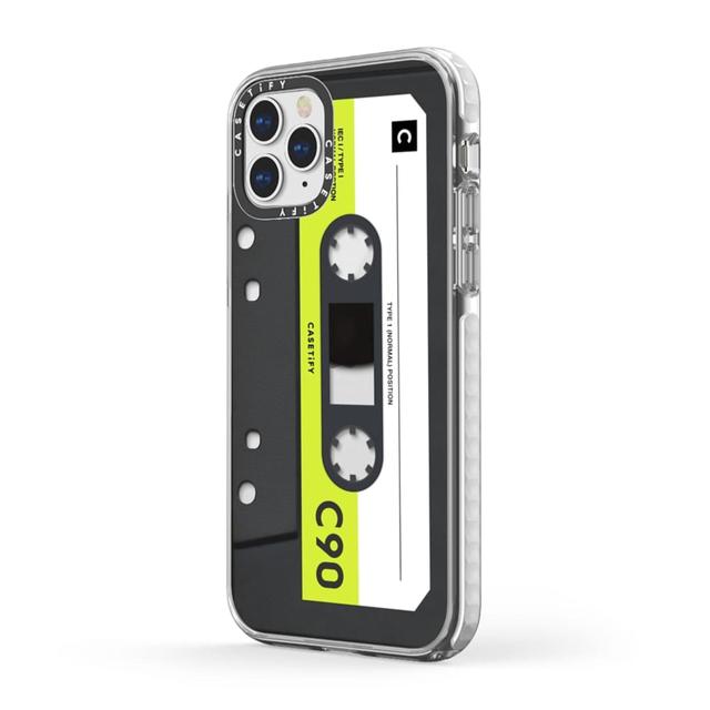 Casetify Cassette Collection Apple iPhone 12 / 12 Pro Case - 10 Ft. Impact Protection Shock Absorbing Cover, Anti-Microbial, Slim & LightWeight, Wireless & MagSafe Charging Compatible - Mixtape Neon - SW1hZ2U6MzYwNzM1