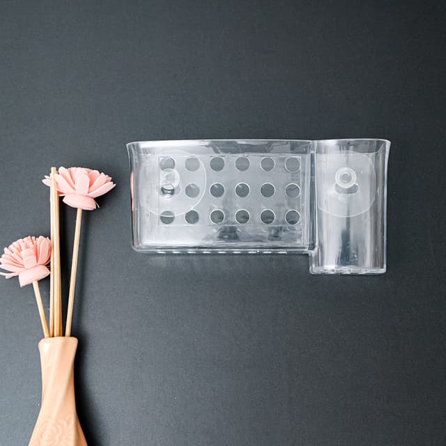 Delcasa DC1005 Easy Stick Dental Kit Holder - No Drilling Bathroom Drain Rack with Suction Cup | Shower Caddy Basket Bathroom Shelf Organiser Wall Mounted Spices Storage Rack, No Drilling