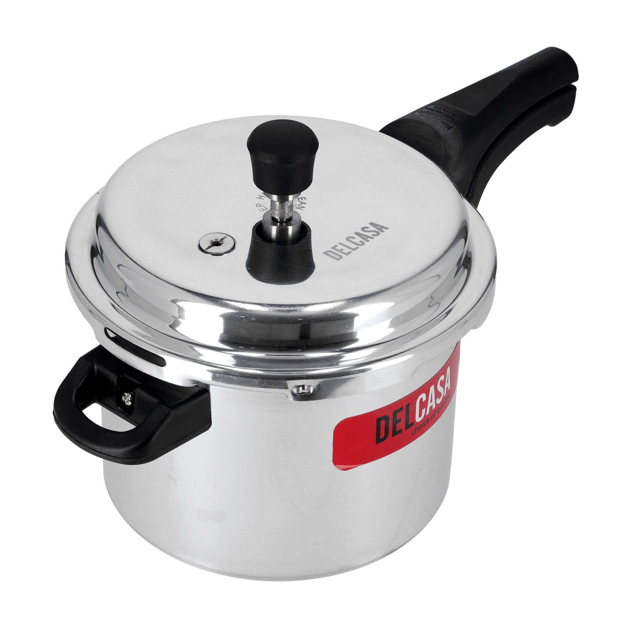 Delcasa 5L Aluminium Pressure Cooker - Lightweight & Durable Home Kitchen Pressure Cooker With Lid