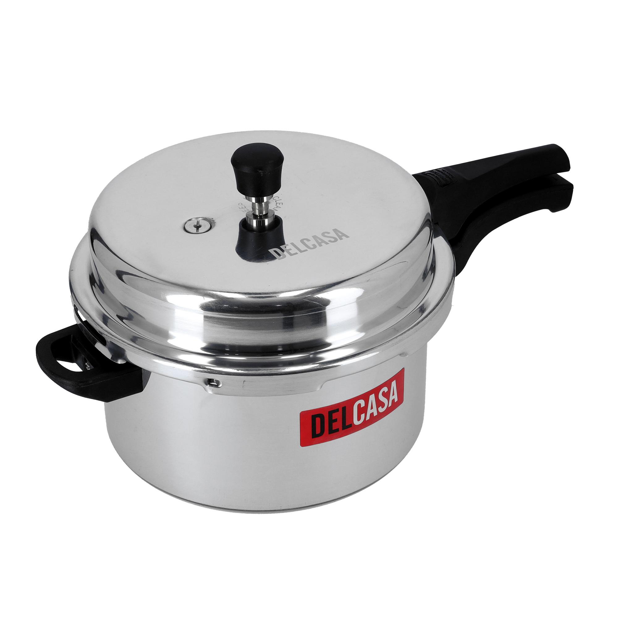 Delcasa 10L Aluminium Pressure Cooker - Lightweight & Durable Home Kitchen Pressure Cooker With Lid