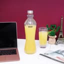 Delcasa 1000Ml Glass Water Bottle - Portable Cap - Lead Free Water Bottle, Travel Flask