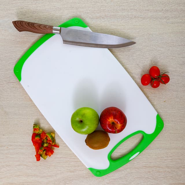 Delcasa Plastic Cutting Board - Non-Toxic Cutting Board with Non-Slip Base- Perfect for Fruits & Vegetables -Hanging Hole for Easy Storage | Multipurpose Dual Usage Kitchen Cutting Board - 170195