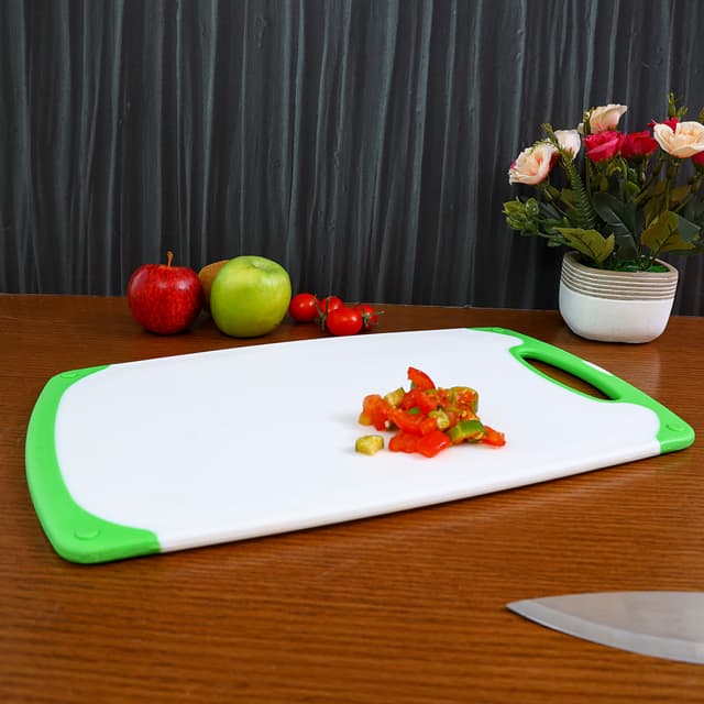 Delcasa Plastic Cutting Board - Non-Toxic Cutting Board with Non-Slip Base- Perfect for Fruits & Vegetables -Hanging Hole for Easy Storage | Multipurpose Dual Usage Kitchen Cutting Board - 170197