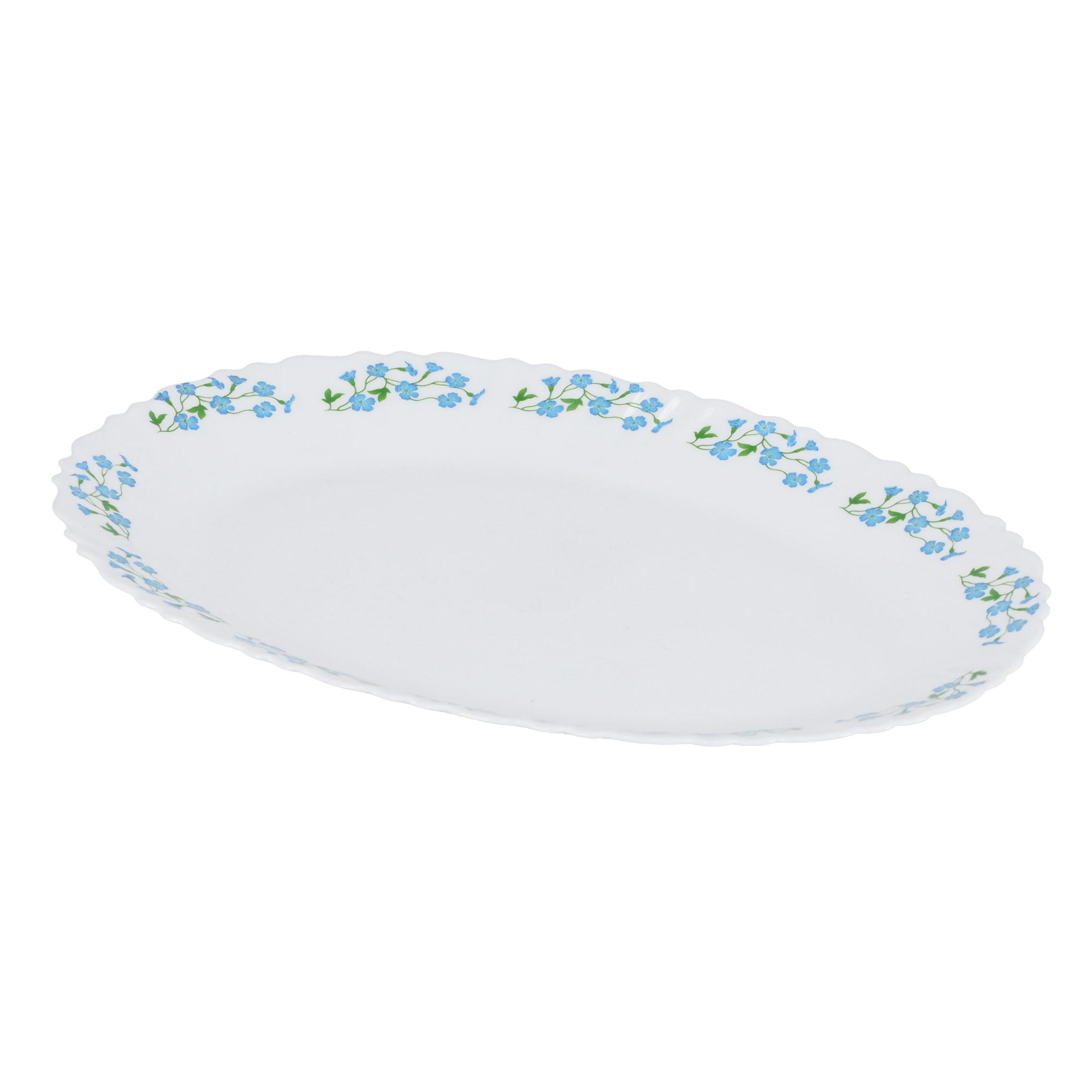 Delcasa 13-Inch Opalware Oval Plate - Pasta Plates - Plate With Playful Classic Decoration, Dishwasher