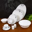 Delcasa 40Pcs Opal Ware Classic Dinner Set - Portable Design Plates, Bowl, Pots, Cup & Saucer