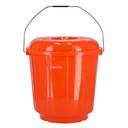 Delcasa 18Ltr Plastic Bucket With Lid - Strong Handle- Red- 18 Liter