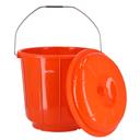 Delcasa 18Ltr Plastic Bucket With Lid - Strong Handle- Red- 18 Liter