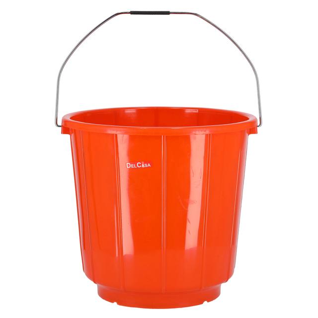 Delcasa 18Ltr Plastic Bucket With Lid - Strong Handle- Red- 18 Liter - SW1hZ2U6NDMzMTg1