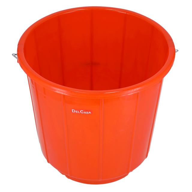 Delcasa 18Ltr Plastic Bucket With Lid - Strong Handle- Red- 18 Liter