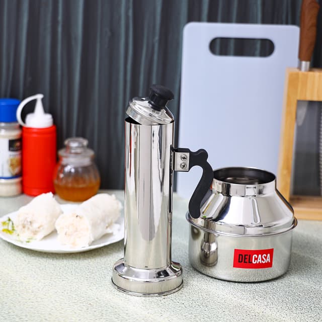 Delcasa Stainless Steel Puttu Maker With Pot - Stainless Steel Food Grade Material