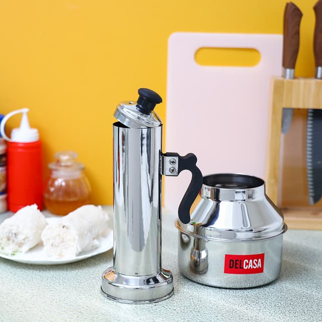 Delcasa Stainless Steel Puttu Maker With Pot - Stainless Steel Food Grade Material