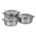 Delcasa 3Pcs Stainless Steel Hot Pot - Royalford (1.5+2.5+3.5L) 1X4