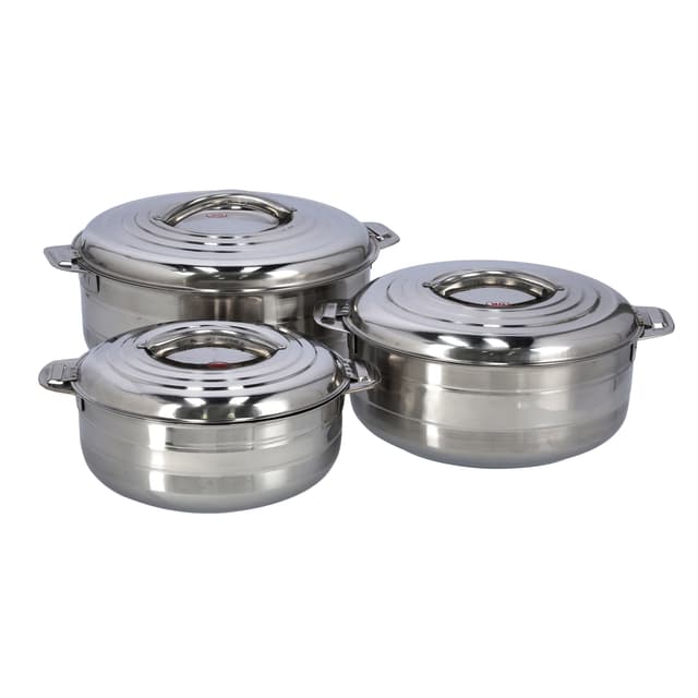 Delcasa 3Pcs Stainless Steel Hot Pot - Royalford (1.5+2.5+3.5L) 1X4