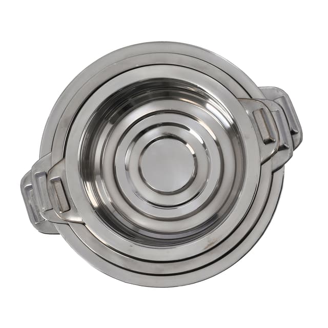Delcasa 3Pcs Stainless Steel Hot Pot - Royalford (1.5+2.5+3.5L) 1X4