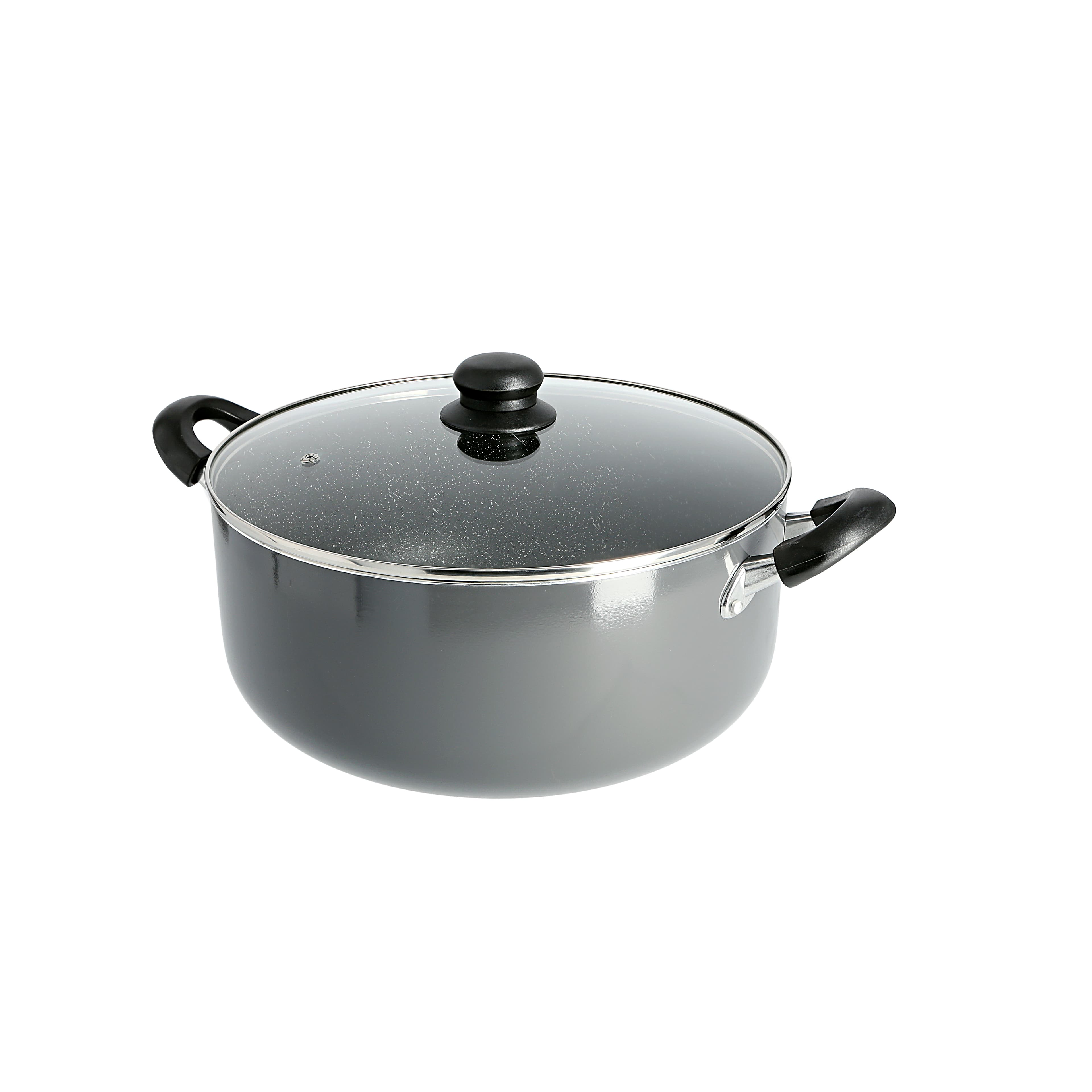 Delcasa 24Cm Non-Stick Casserole Stock Pot With Glass Lid - Aluminium Cookware Pan Induction Safe