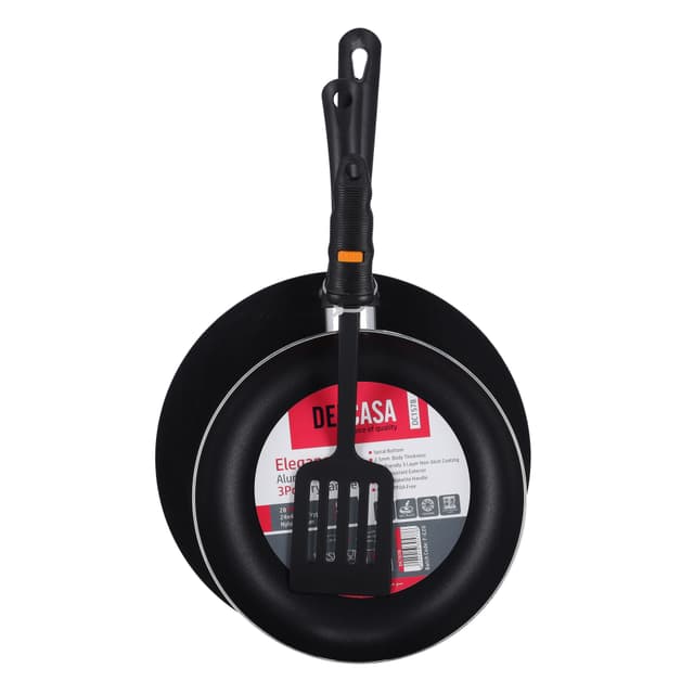 Delcasa 3Pcs Fry Set - Non-Stick Fry Pan Set With Slotted Turner