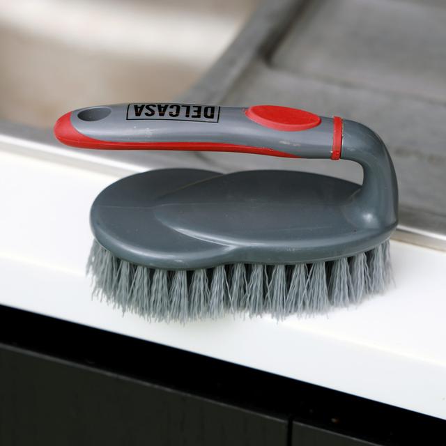 Delcasa Cleaning Brush - Iron Shaped Scrubbing Brush With Stiff Bristles & Non-Slip Grip For Stubb - SW1hZ2U6NDEwODUw