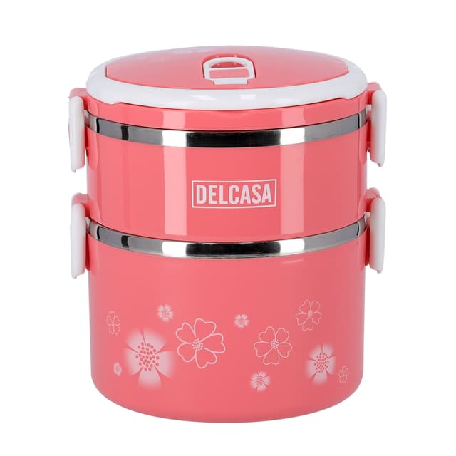 Delcasa 1700Ml 2 Layer Lunch Box - Portable Stainless Steel Inner Case Bpa Free With Detachable