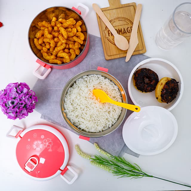 Delcasa 1700Ml 2 Layer Lunch Box - Portable Stainless Steel Inner Case Bpa Free With Detachable