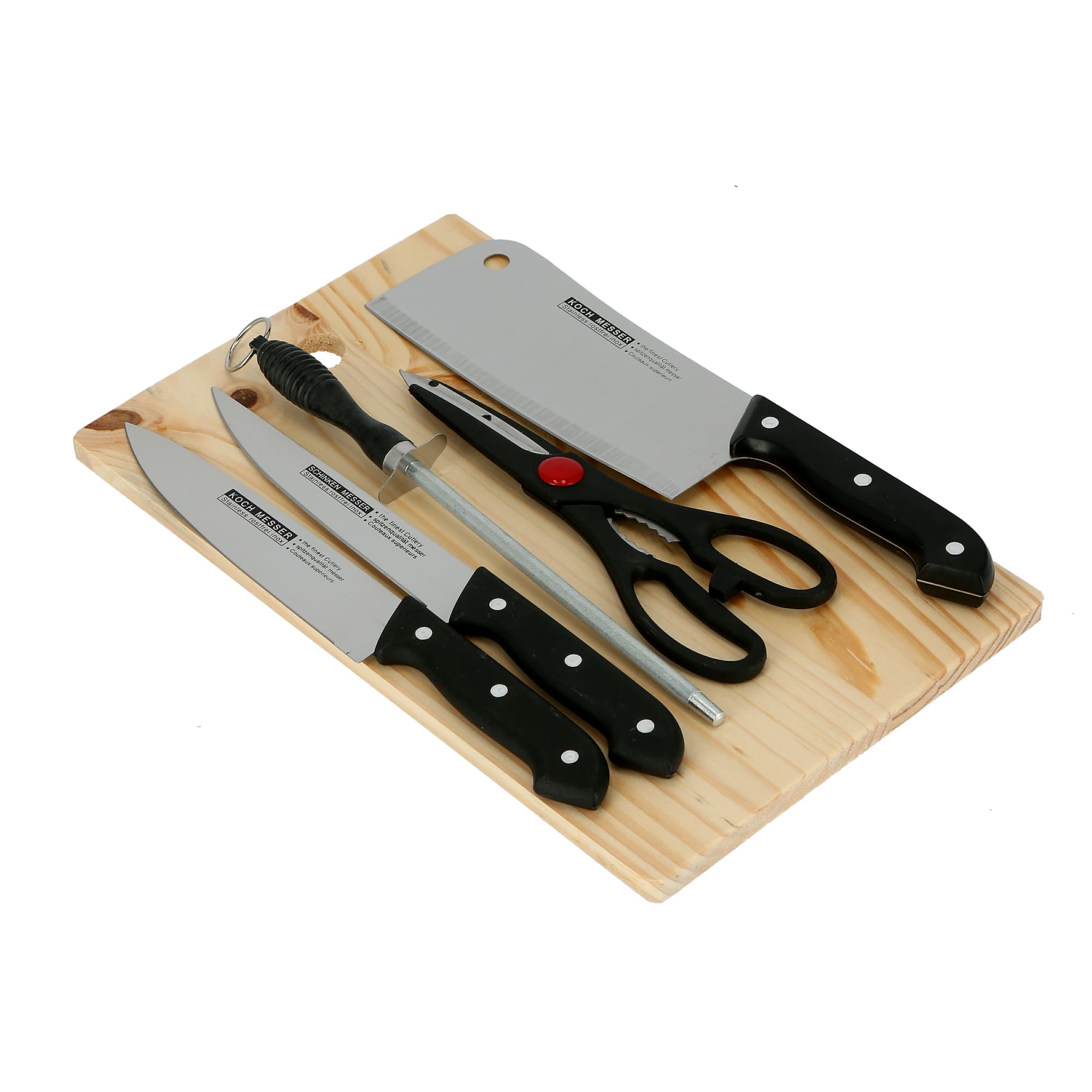 طقم سكاكين للمطبخ -5 قطع Kitchen Knife Set With Cutting Board