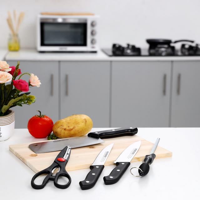 Delcasa 5 Pcs Kitchen Knife Set With Cutting Board - SW1hZ2U6NDMxNzU1