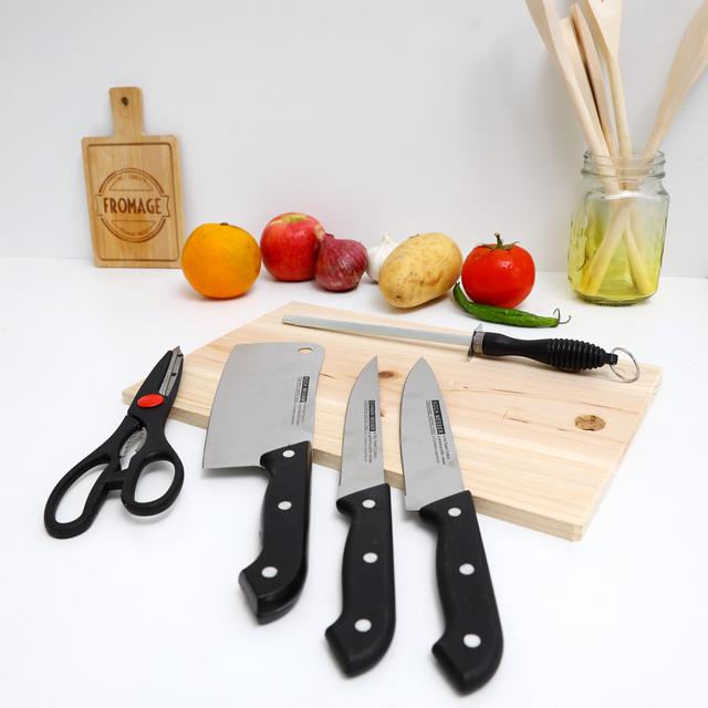 Delcasa 5 Pcs Kitchen Knife Set With Cutting Board - SW1hZ2U6NDMxNzU3