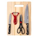 Delcasa 4Pc Knife Set/Wooden Cutting Board