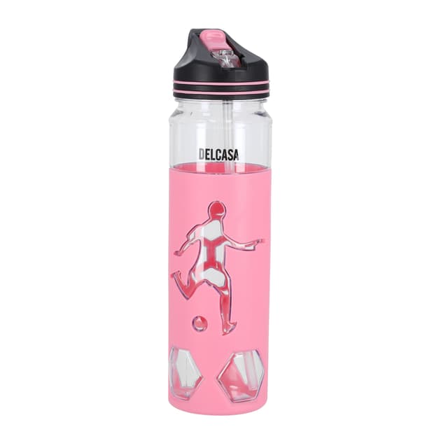 Delcasa 700 Ml Water Bottle -Portable Transparent Body Reusable Water Bottle Wide Mouth With Straw - SW1hZ2U6NDAxOTM3