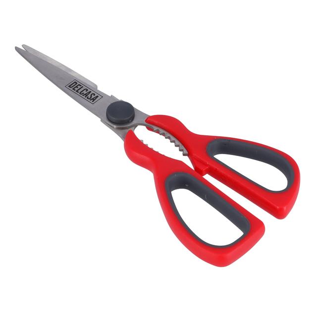 Delcasa DC1841 Kitchen Scissor with Designed Handle - Multi-Purpose Stainless Steel Home & Kitchen Utility Shear for Chicken, Fish, Meat, Vegetables, Herbs | All-in-One Scissor, Nut Cracker - SW1hZ2U6Mzk1ODY4