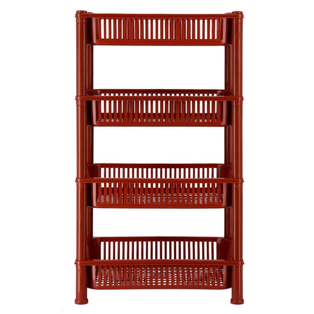 Delcasa DC1849 4 Layer Kitchen Storage Rack - Storage Trolley Cart, Multi-Purpose Trolley Organizer Cart, Storage Organiser with Ergonomic Handles | Ideal for Bathroom, Kitchen, Office, Libr