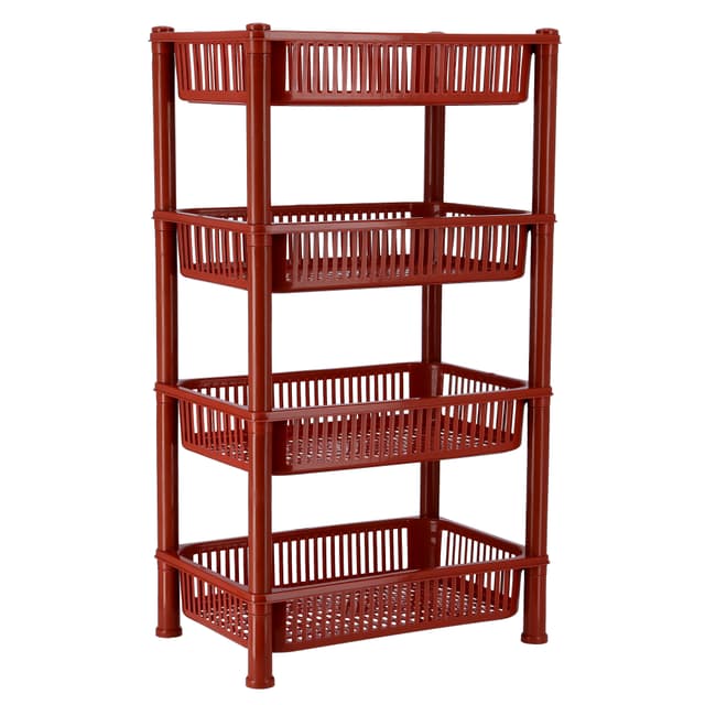 Delcasa DC1849 4 Layer Kitchen Storage Rack - Storage Trolley Cart, Multi-Purpose Trolley Organizer Cart, Storage Organiser with Ergonomic Handles | Ideal for Bathroom, Kitchen, Office, Libr