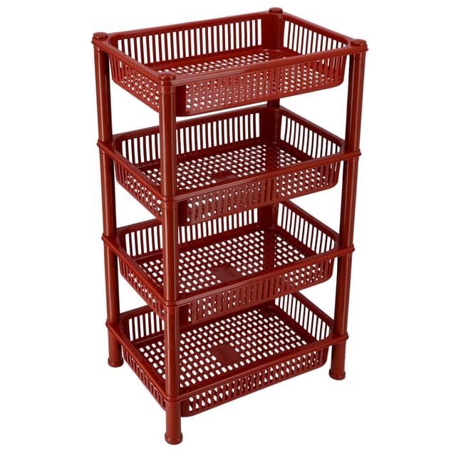 Delcasa DC1849 4 Layer Kitchen Storage Rack - Storage Trolley Cart, Multi-Purpose Trolley Organizer Cart, Storage Organiser with Ergonomic Handles | Ideal for Bathroom, Kitchen, Office, Libr