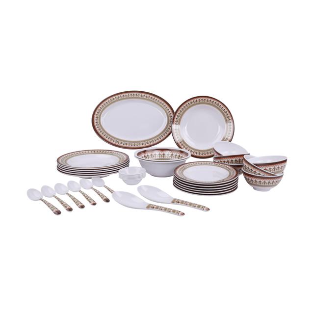 Delcasa DC1890 35Pcs Melamineware Dinner Set - Lightweight Break Resistant Material with Dishwasher Safe | Ideal for Daily Use, Catering, Restaurants & More - SW1hZ2U6Mzc5MjY3