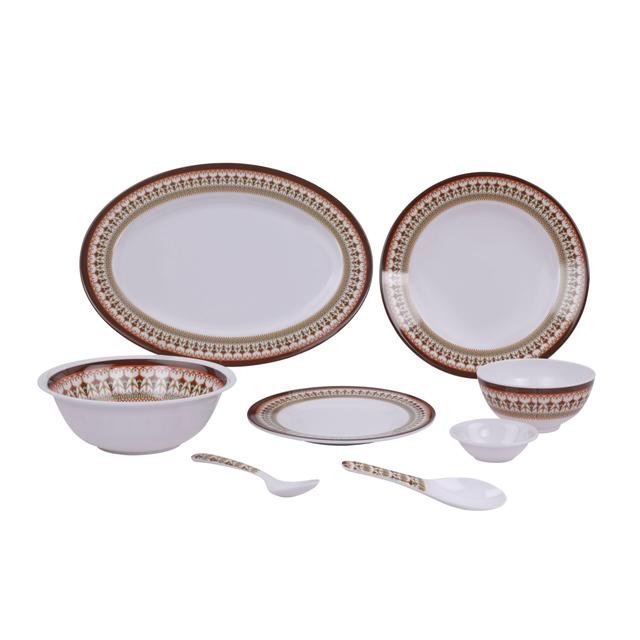 Delcasa DC1890 35Pcs Melamineware Dinner Set - Lightweight Break Resistant Material with Dishwasher Safe | Ideal for Daily Use, Catering, Restaurants & More - SW1hZ2U6Mzc5MjY5