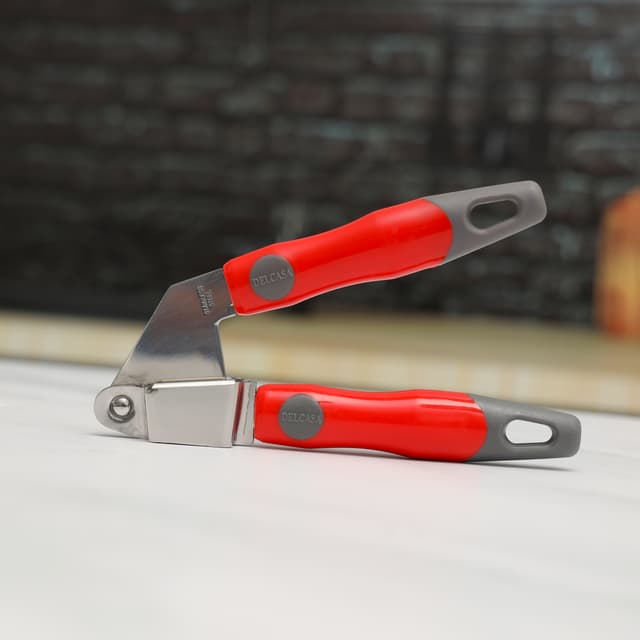Delcasa Stainless Steel Garlic Press With PP Handle, DC1932 | Professional Grade | Easy Clean | Dishwasher Safe & Rustproof | Elegant Design | Hassle Free Construction