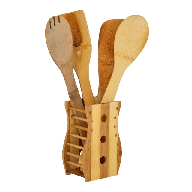 Delcasa 5Pcs Bamboo Kitchen Tools