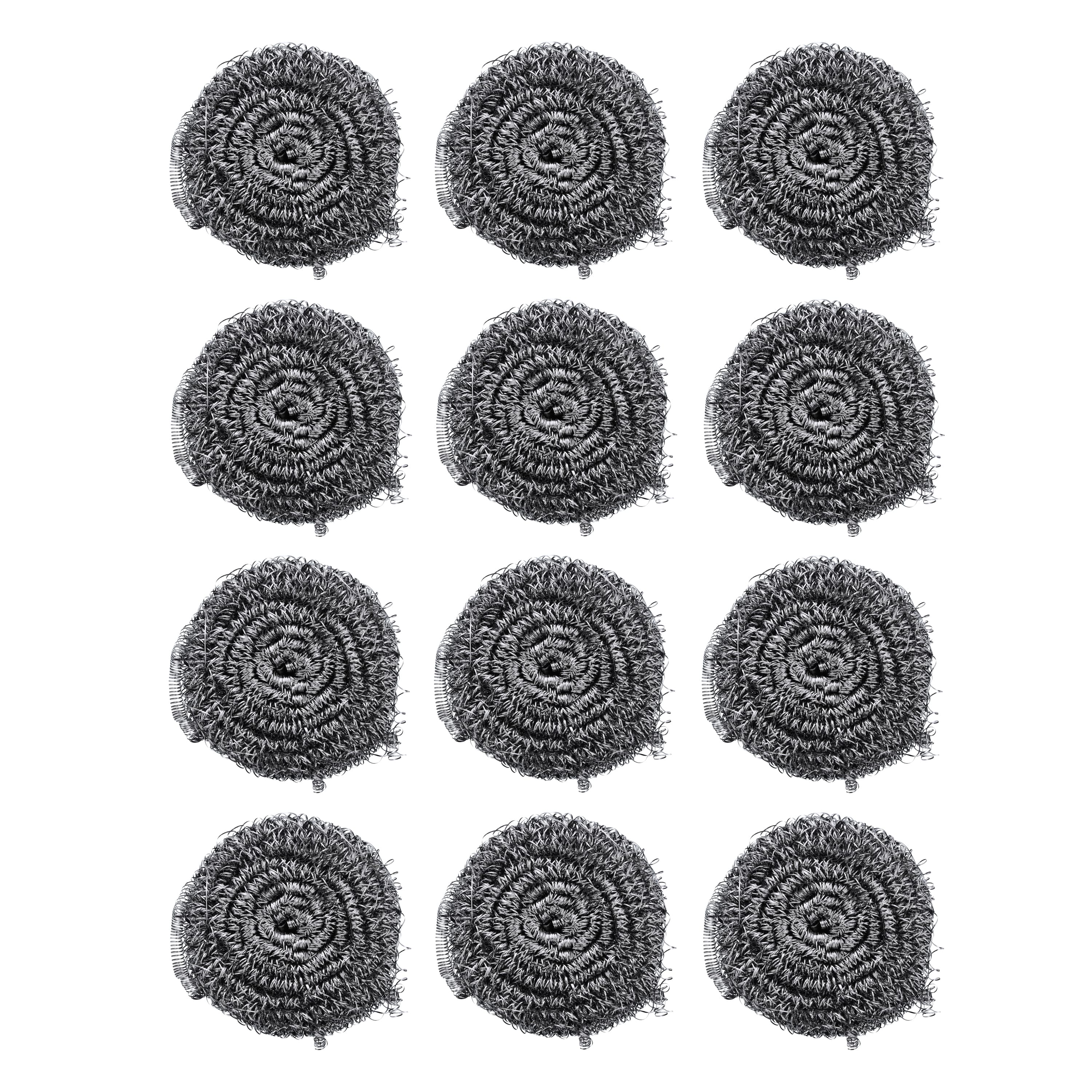 Delcasa 12 Pcs Steel Wool,DC2014 | Ideal for Cast Iron Pans,Powerful Scrubbing for Stubborn Messes | Scrubber for Kitchens,Bathroom and More