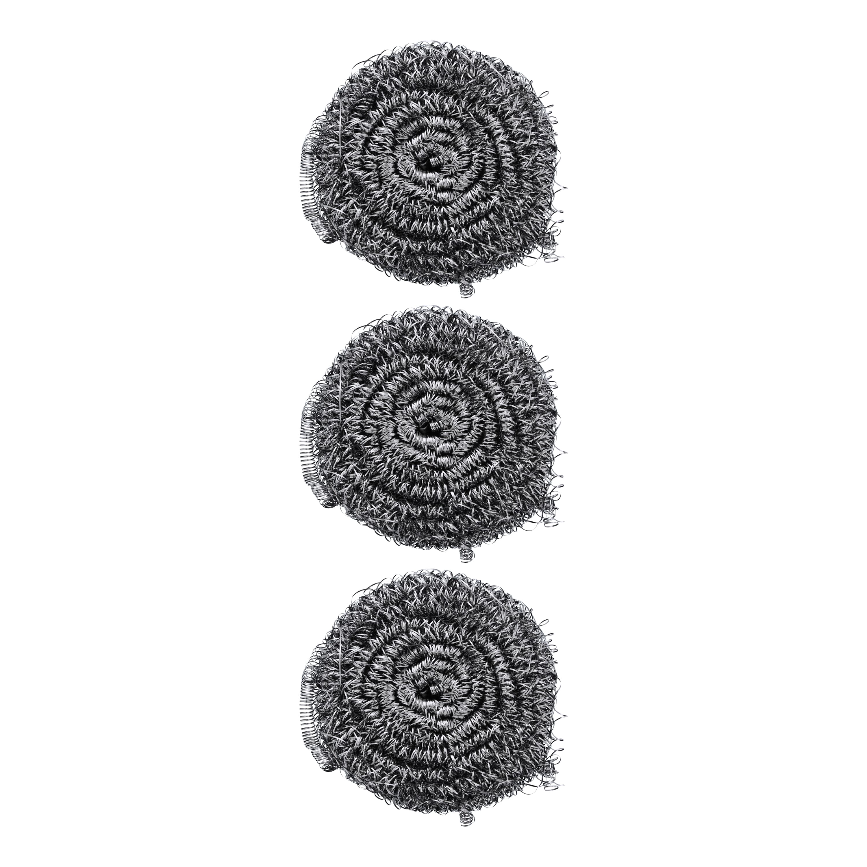 Delcasa 3 Pcs Steel Wool,DC2018 | Ideal for Cast Iron Pans,Powerful Scrubbing for Stubborn Messes | Scrubber for Kitchens,Bathroom and More