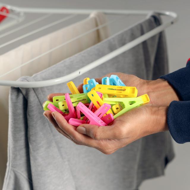 Delcasa 20Pcs Plastic Cloth Clip, Reusable Laundry Clips, DC2023 | Clips with Springs | Attractive Clothes Drying Line Pegs for all Types of Cloths - SW1hZ2U6NDI0MTY1