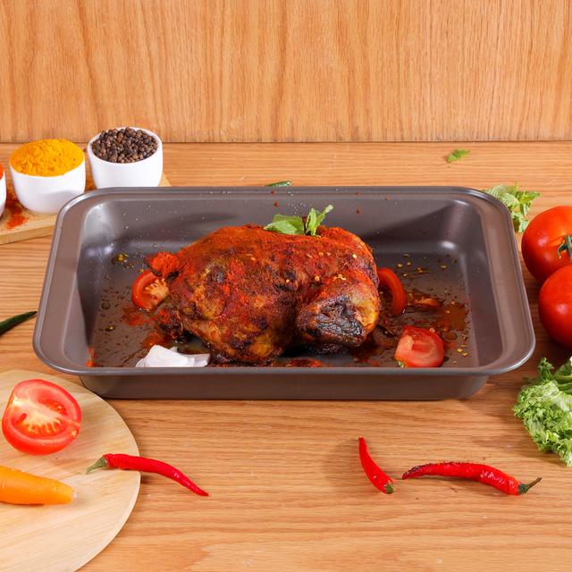 Delcasa Roaster Pan, Carbon Steel, Non-Stick Coating, DC2036 - For Oven Use Only, Deep Large Roasting Tin, Premium Quality, Easy to Clean - SW1hZ2U6NDI1ODgw