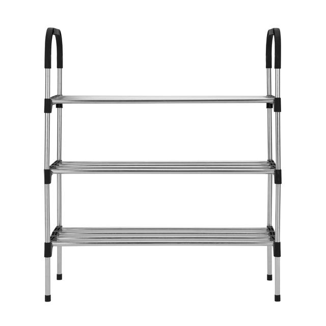 Delcasa 3 Tier Shoe Rack, Chrome-Finish Durable Iron, DC2053 | Unit Entryway Shelf Stackable Cabinet | Perfect for Bedroom, Closet, Entryway, Dorm Room - SW1hZ2U6NDI0Mjgx