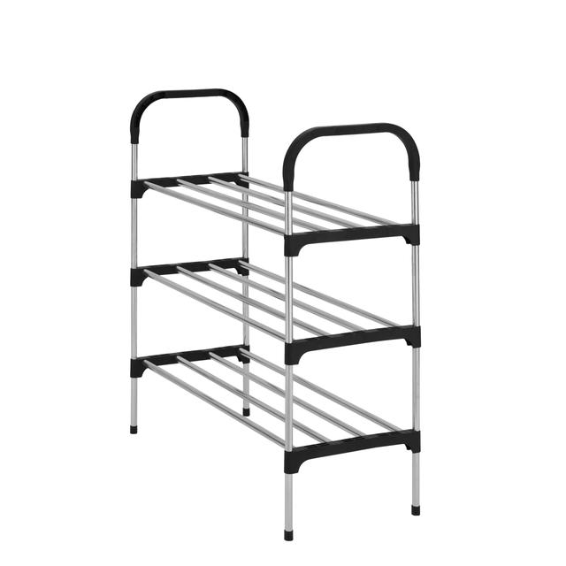 Delcasa 3 Tier Shoe Rack, Chrome-Finish Durable Iron, DC2053 | Unit Entryway Shelf Stackable Cabinet | Perfect for Bedroom, Closet, Entryway, Dorm Room - SW1hZ2U6NDI0Mjk1