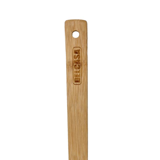 Delcasa Bamboo Slotted Turner,100% Natural Bamboo,DC2097 | Resist High Temperature & Corrosion | Won't Scratch Your Pots & Pans | Bamboo Spoon can be used for Flipping,Frying,Serving,Cooking - 185866