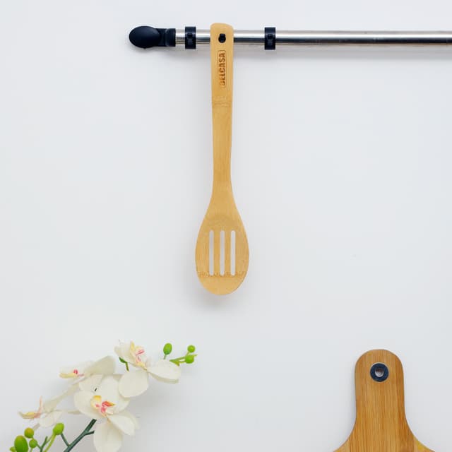 Delcasa Bamboo Slotted Spoon,100% Natural Bamboo,DC2099 | Resist High Temperature & Corrosion | Won't Scratch Your Pots & Pans | Bamboo Spoon Can Be Used for Frying,Serving,Cooking - 185874