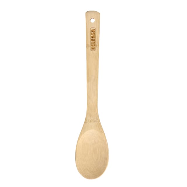 Delcasa Bamboo Spoon,100% Natural Bamboo,DC2100 | Won't Scratch Your Pots & Pans | Resist High Temperature & Corrosion | Bamboo Serving Spoon for Cooking or Serving - 298113