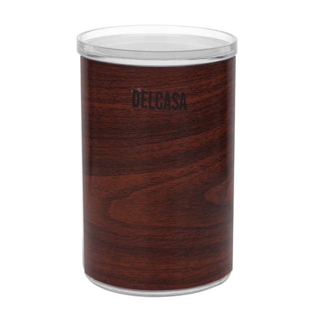 Delcasa Round Canister, 1440ml, DC2117 | 100% Food Grade Material & BPA-Free | Elegant Wooden Design | Unbreakable, Strong & Highly Durable | Perfect For Every Day Use - SW1hZ2U6NDI2NjIw