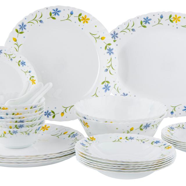 Delcasa 33 Pcs Opalware Dinner Set, DC2213 | Lightweight | Chip Resistant | Dishwasher Safe | Microwave Safe | Plates, Dishes, Bowls, Spoons, Service For 6 - SW1hZ2U6NDI0Mjc2